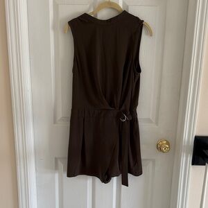Forever 21 Brown Sleeveless Wrap Romper